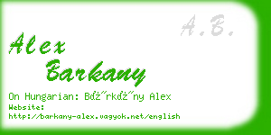alex barkany business card